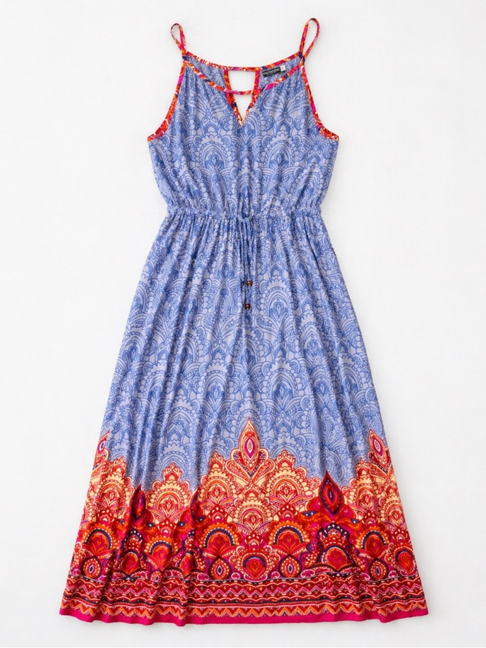 Earthbound Boho Maxi Dress Paisley Festival Sundress Sleeveless Small C60